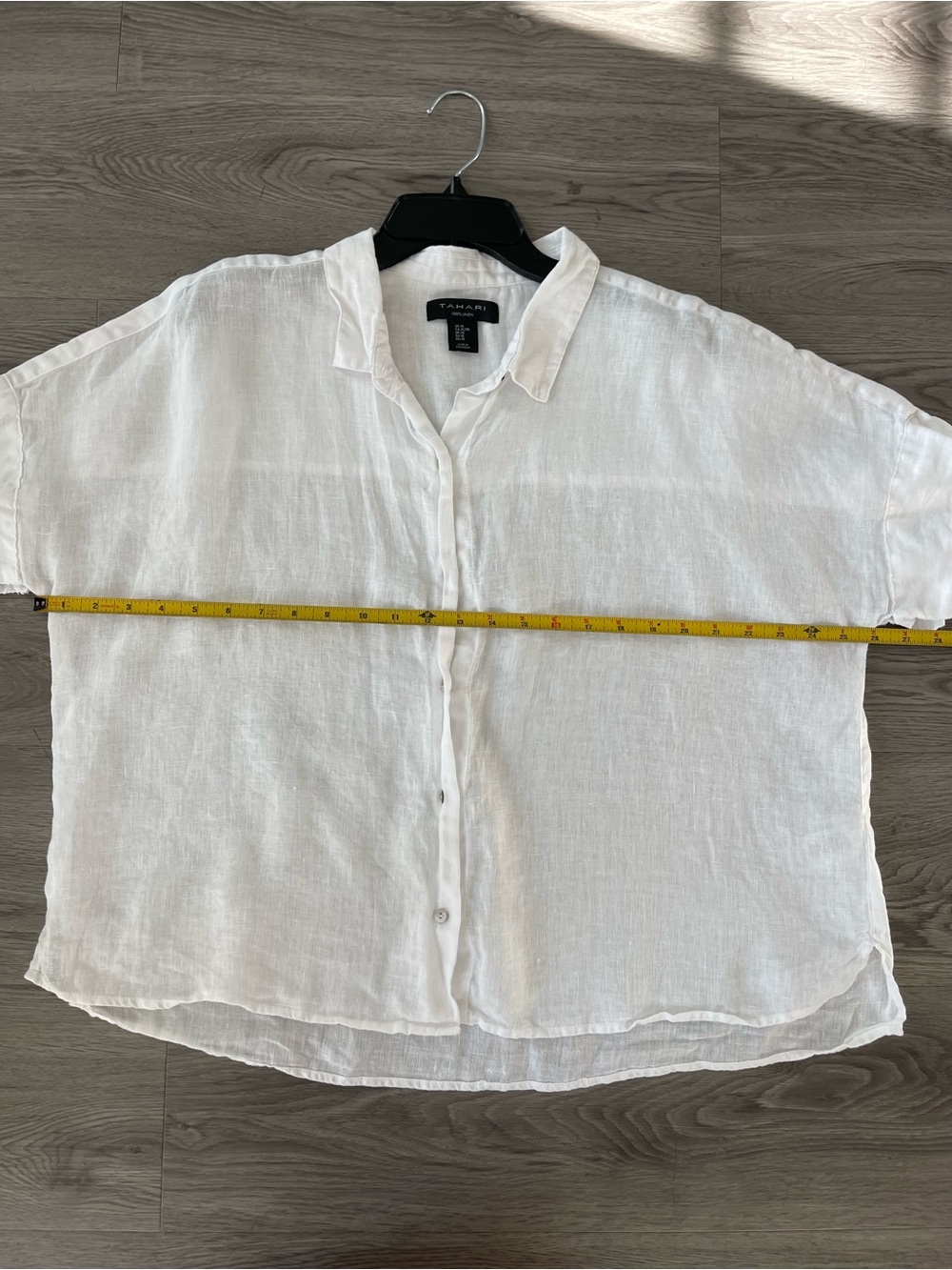 Tahari 100% linen button down short sleeve xl - Picture 5 of 6